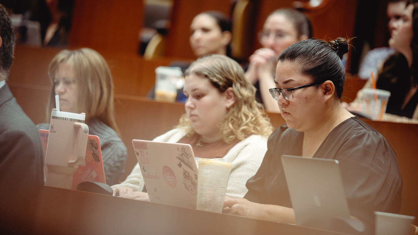 A panel discussion at the Quinnipiac University Ceremonial Courtroom.